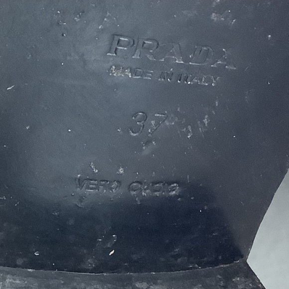 PRADA Vintage Black Cowboy/ Riding Leather Boot Women Size 37 Preowned Beautiful - Picture 4 of 9